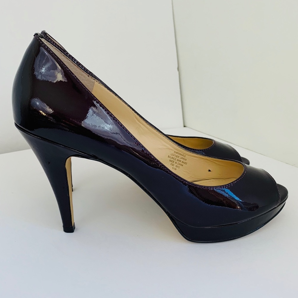 Enzo Angiolini Patent Leather Peep Toe Pump